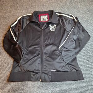 Hard Rock Cafe San Francisco Track Jacket Mens Small Black White Stripe Full Zip